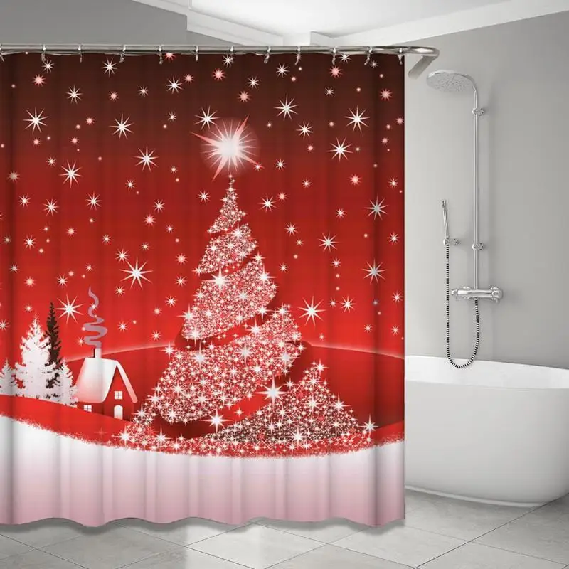 Рождественская елка, занавеска для ванной, экран для ванной, водонепроницаемая занавеска для душа, s полиэфирная ткань, анти-плесень, аксессуары для домашнего декора
