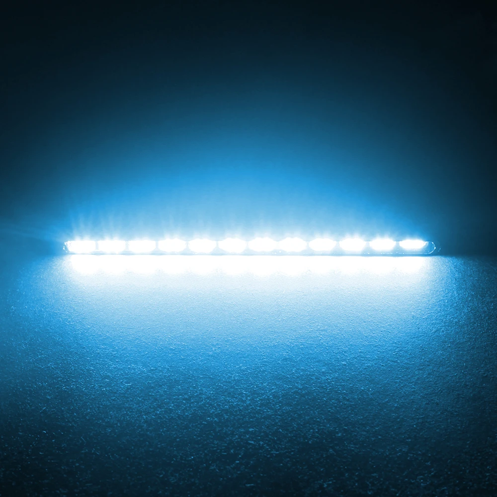 

LEEPEE 2pcs12 LEDs Running Lights Fog Light Car DRL Led Strip SMD Daylight 7030 Car Styling