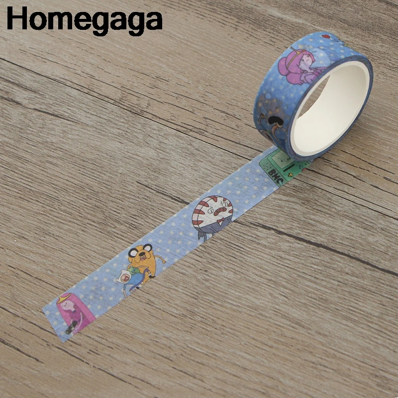 

Homegaga Adventure Time cartoon kids washi tape sticker 90s decoration vintage diy Scrapbooking Adhesive Printed fans gift D2306