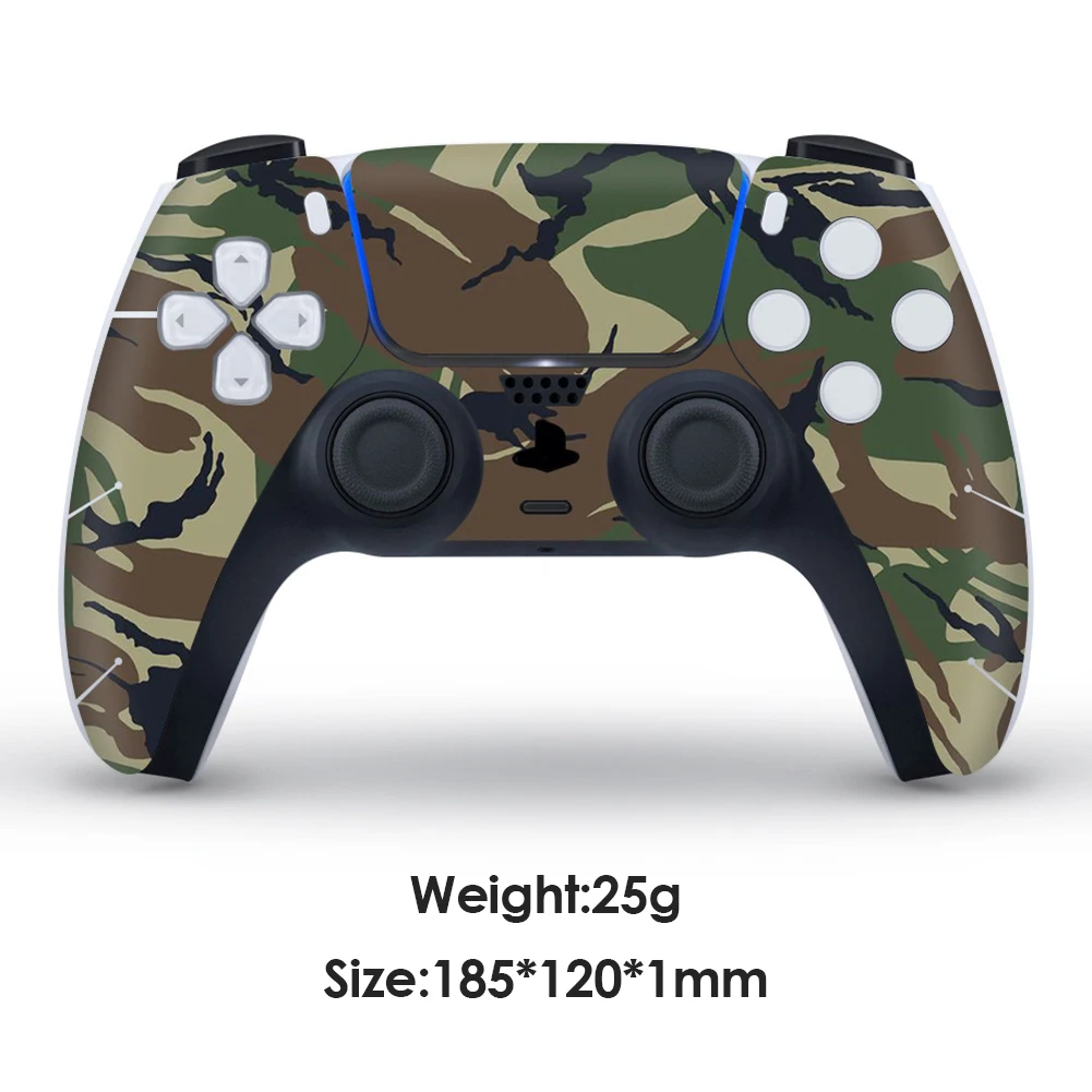 Camouflage Skin Sticker for PS5 Controller Waterproof Scratchproof Protactive Decal Cover for PS 5 Gamepad Joystick