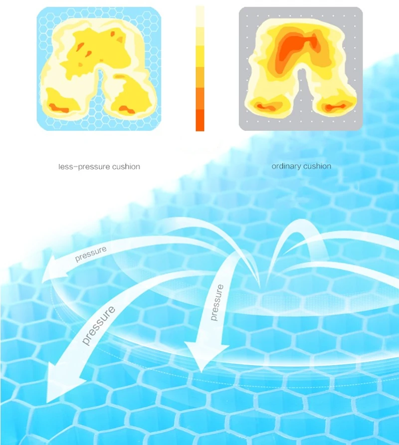 Новая двухсторонняя дышащая подушка, сотовая силиконовая подушка, домашняя подушка для гостиной, Офисная подушка, кресло-коляска для автомобиля