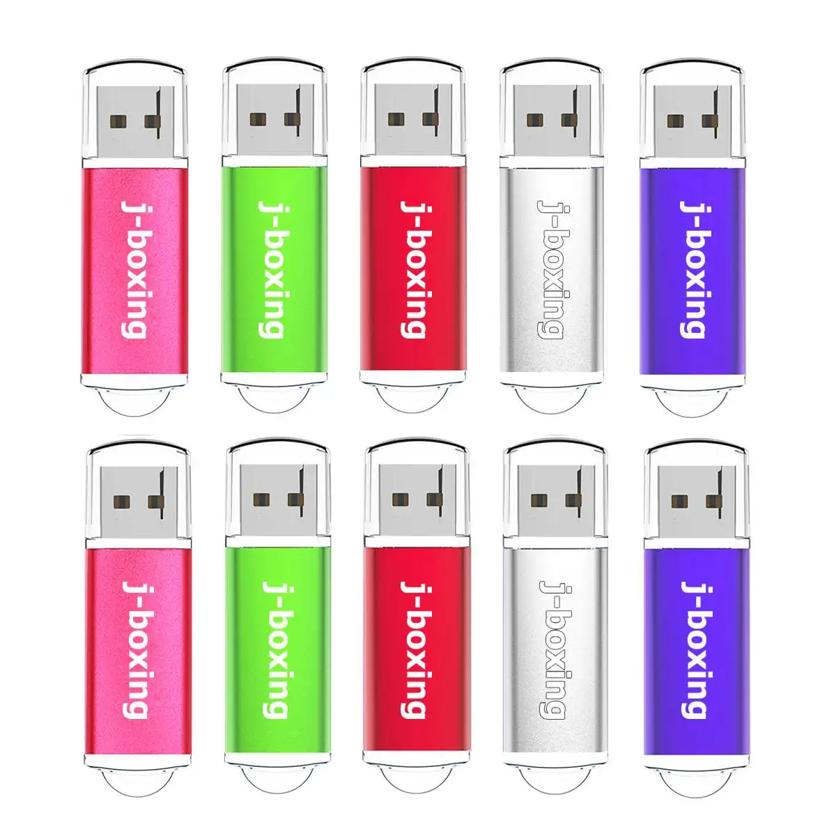 

J-boxing USB Flash Drive 10PCS/Pack 1GB 2GB 4GB 8GB 16GB 32GB Rectangle Pendrive Thumb Drive USB 2.0 Memory with Cap for PC Mac