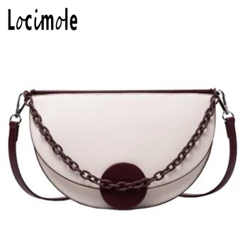 

Locimole Women Saddle Bag Leather Handbag Bag Ladies Soft Casual Shoulder Bag Solid Tote Bag With Zipper BIZ189 PM49