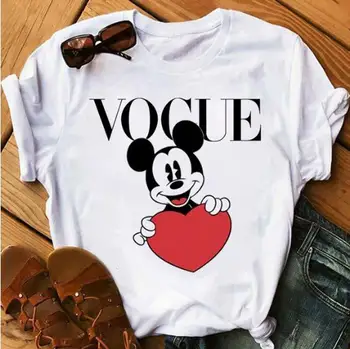 

Mouse Print T Shirts Women Tshirt Casual O-Neck Short Sleeve Harajuku T-shirt Female Tops