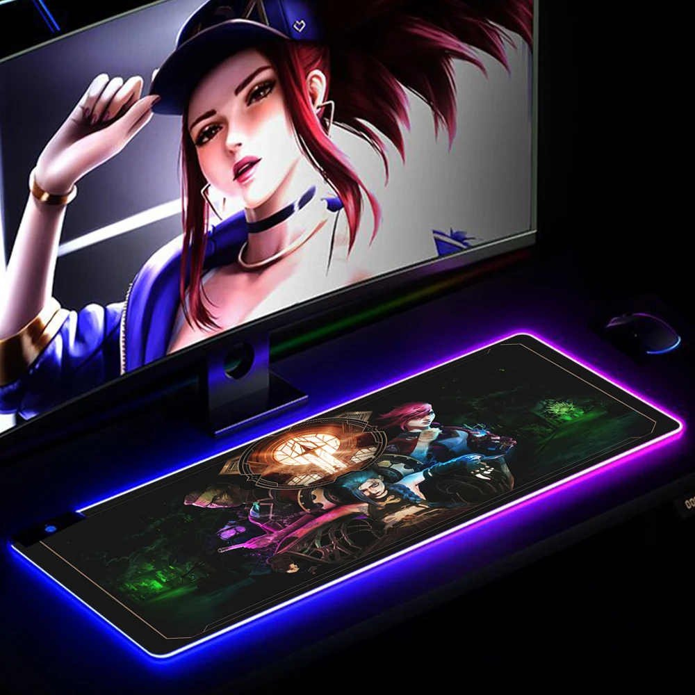 Высококачественный игровой коврик для мыши League of Legends Jinx ноутбука геймера RGB с