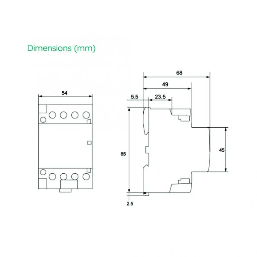 4P 4NO 32A 230/240V 50/60Hz DIN Rail модульный AC контактор для дома