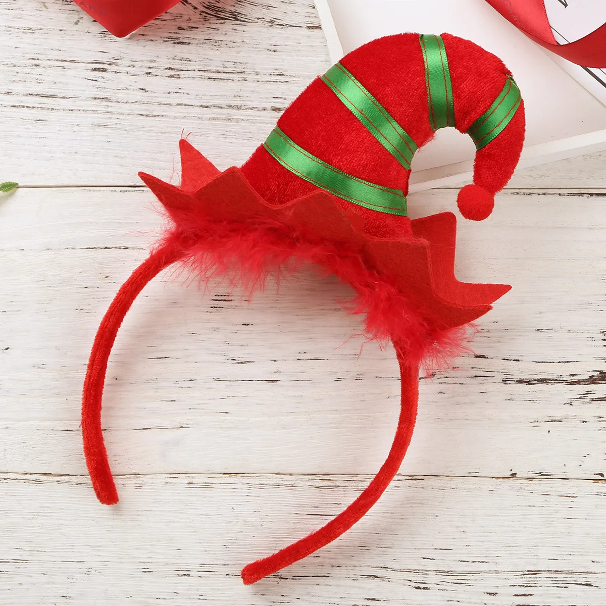 Kid Children Girls Christmas Headbands Hair Hoop Headwear with Feather Horn Xmas Holiday Party Costume Favors Gifts Accessoriess