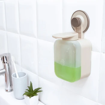 

1PC Bathroom Suction 1Pcs Cup Liquid Soap Dispenser Wall Mounted Waterproof Soap Box Plastic Press Portable Space New