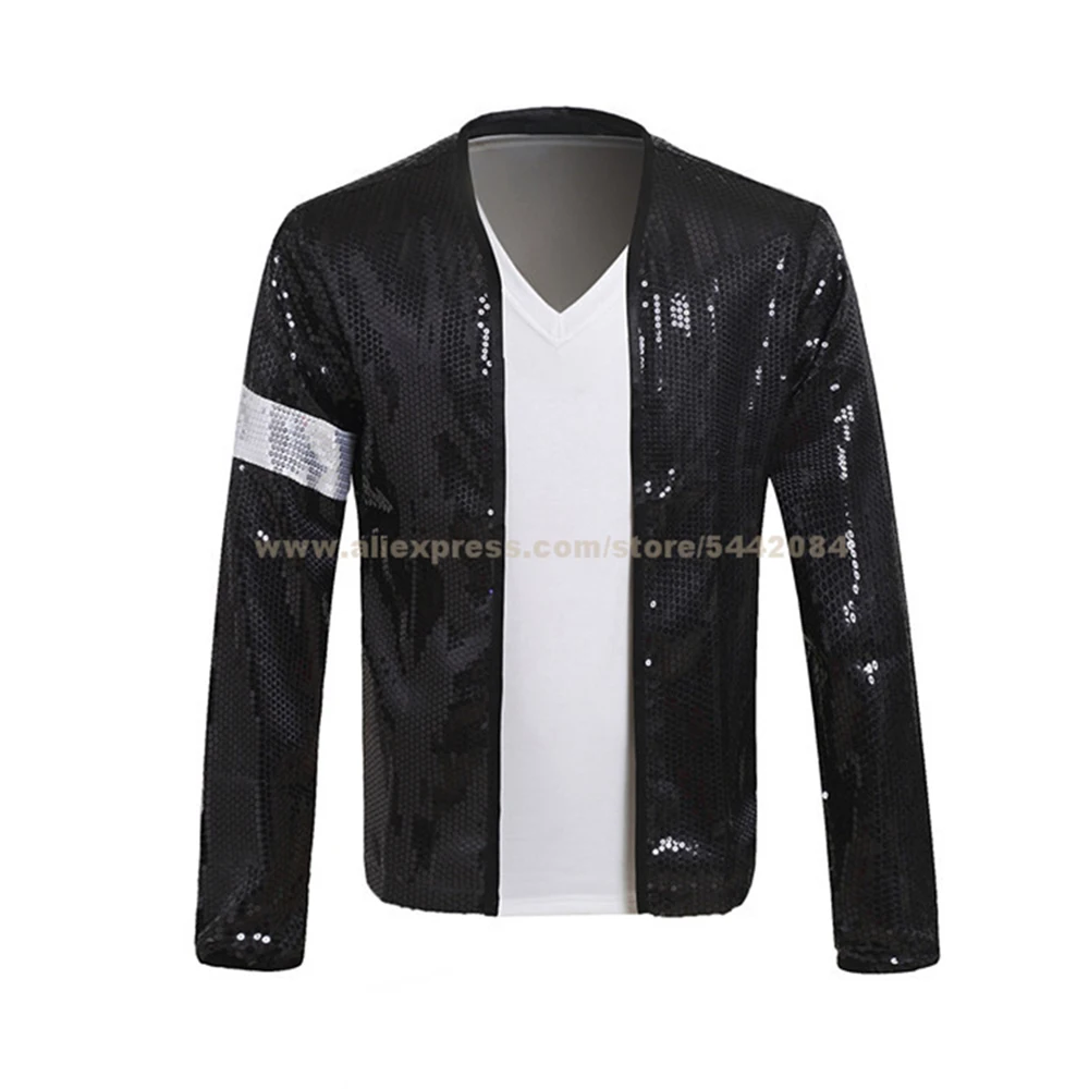 MJ Michael Jackson Jacket Billie Jean Coat Black Jacket And Glove Hallowmas Party Costume Cosplay Prop Collections 1BLJD025