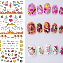 Для девочек с изображением мультипликационных персонажей! Лак для ногтей переводная вода деколь декорации дизайн ногтей Наклейка для ногтей Советы красоты