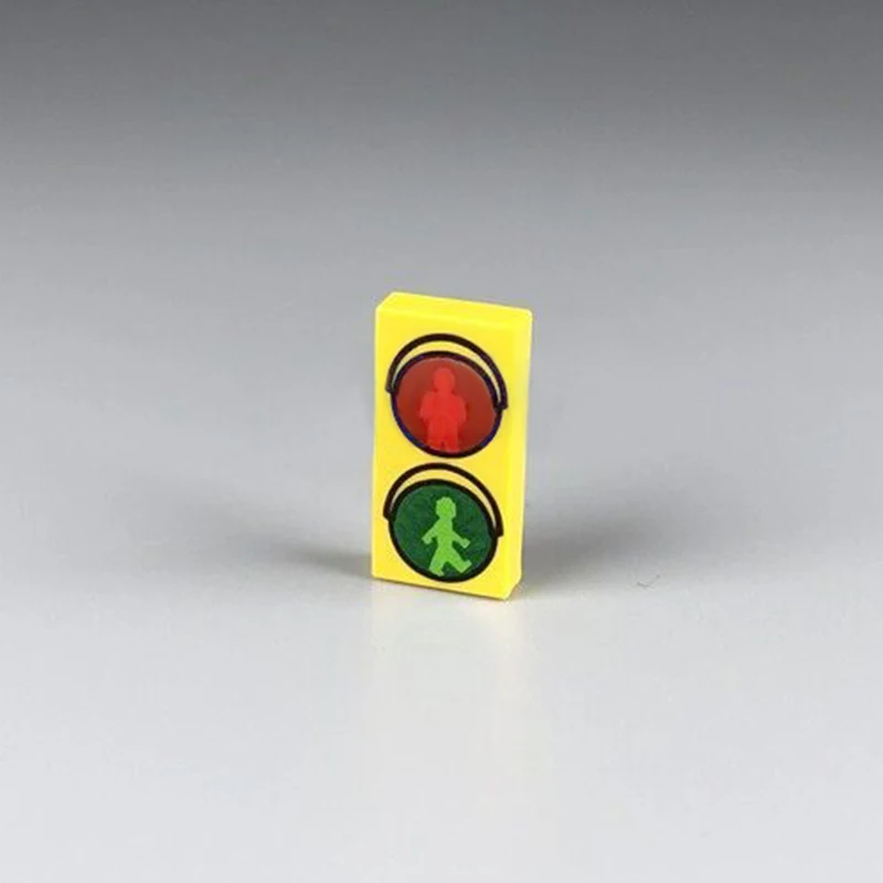 10Pcsset Road Traffic Sign Crossing Indicator Lights Building Blocks MOC Accessories Parts Model Bricks DIY Kids Toys  (3)
