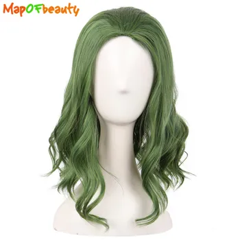 

Mapofbeauty 14 inches Short Joker Cosplay wigs Green Curly Synthetic Hair Halloween Party Custume Heat Resistant Men Wig