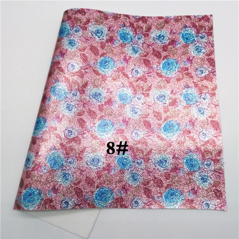 Glitterwishcome 21X29 см A4 размер винил для бантов напечатанный розовый блеск кожа Fabirc искусственная кожа листы для бантов, GM005B - Цвет: 8