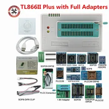 100% original mais novo tl866ii plus programador universal de alta velocidade com adaptadores completos + spi clipe de teste pic bios