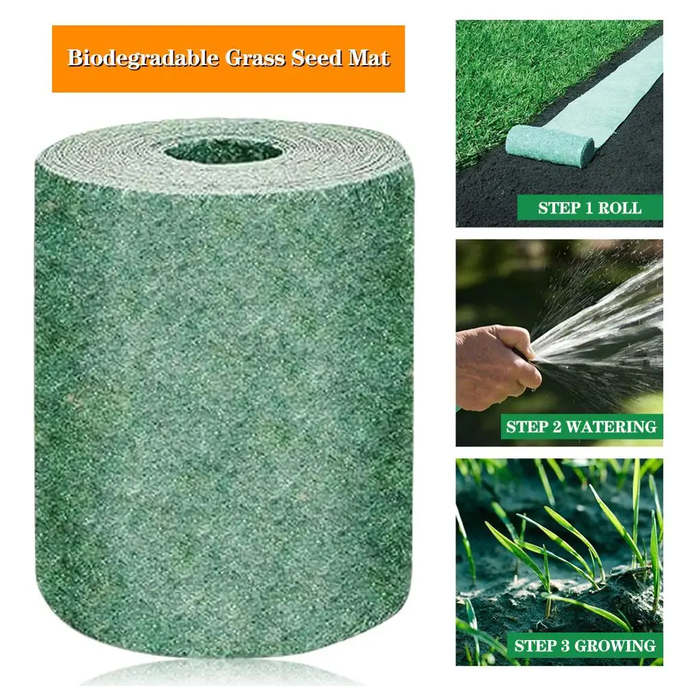 

Biodegradable Grass Seed Mat Seed Starter Mat 3M Ã— 0.2M Grass Seed Carpet Seed Starter Mat Garden Supplies