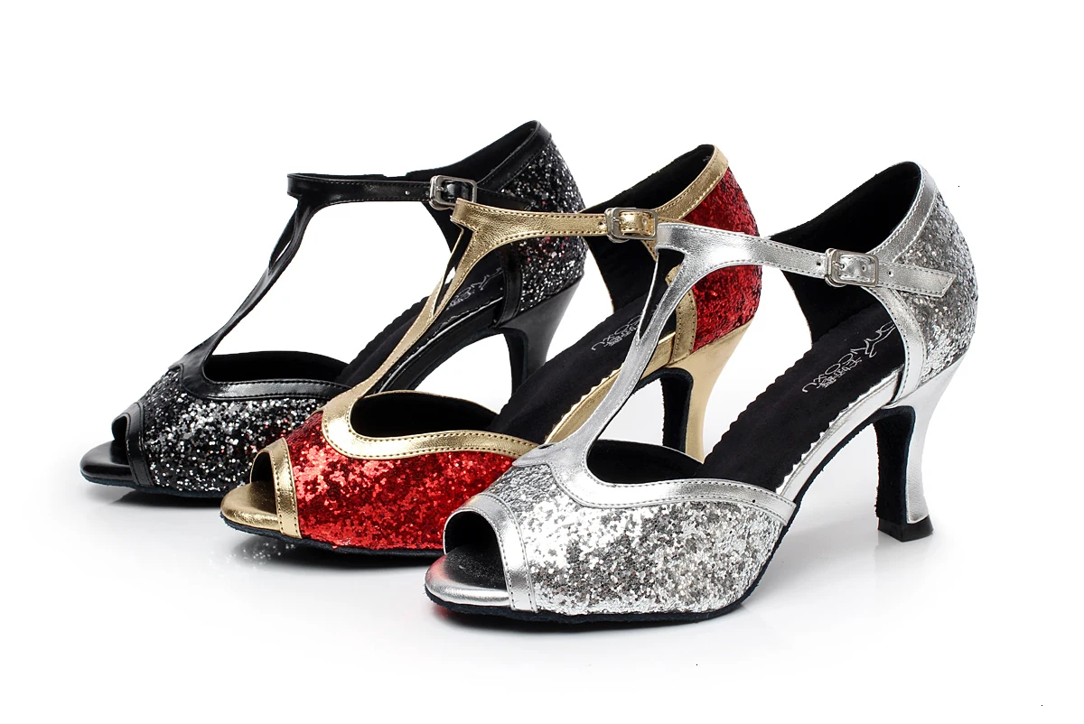 Goettin Salsa; Обувь для бальных танцев; обувь для латинских танцев; женские брендовые танцевальные туфли в полоску на каблуке 7,5 см; Sandales Femme