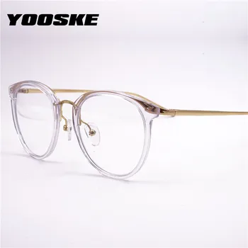 

YOOSKE Clear Round Glasses Frames Women Fashion Transparent Optical Eyeglasses Female Oversized Spectacles Myopia Frame Unisex