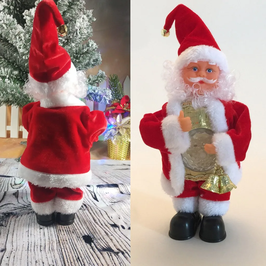 Christmas Craft Christmas Dolls Christmas Electric Dancing Music Santa Claus Doll Bell Timbre Jingle Bells Колокольчик 40
