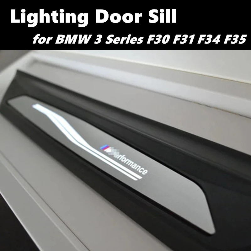 

LED Welcome Sill For BMW 3 Series F30 F31 F34 F35 320Li 325Li M Performance Lighting Door Sill Car Threshold Door Pedal 2 Pieces
