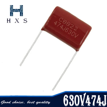 

10 Uds 630V474J 0,47 UF 470NF paso 20MM 630V 474 CBB condensador de película de polipropileno