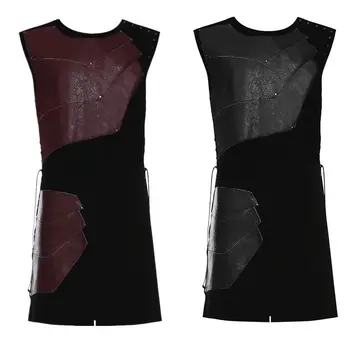 

Adult Men Medieval Knight Hero Costume European Roman Warrior Sleeveless Vest Outfit Roman Soldier Gear Coat Clothing