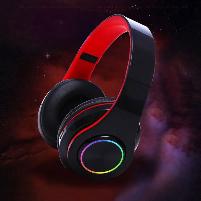 B39 Wireless Bluetooth Headphones LED Lights With MIC Mp3 Player D08A