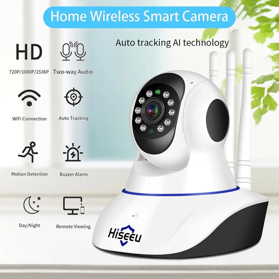 Домашняя безопасность 1080P 3MP Wifi IP камера Аудио запись карта памяти P2P HD CCTV