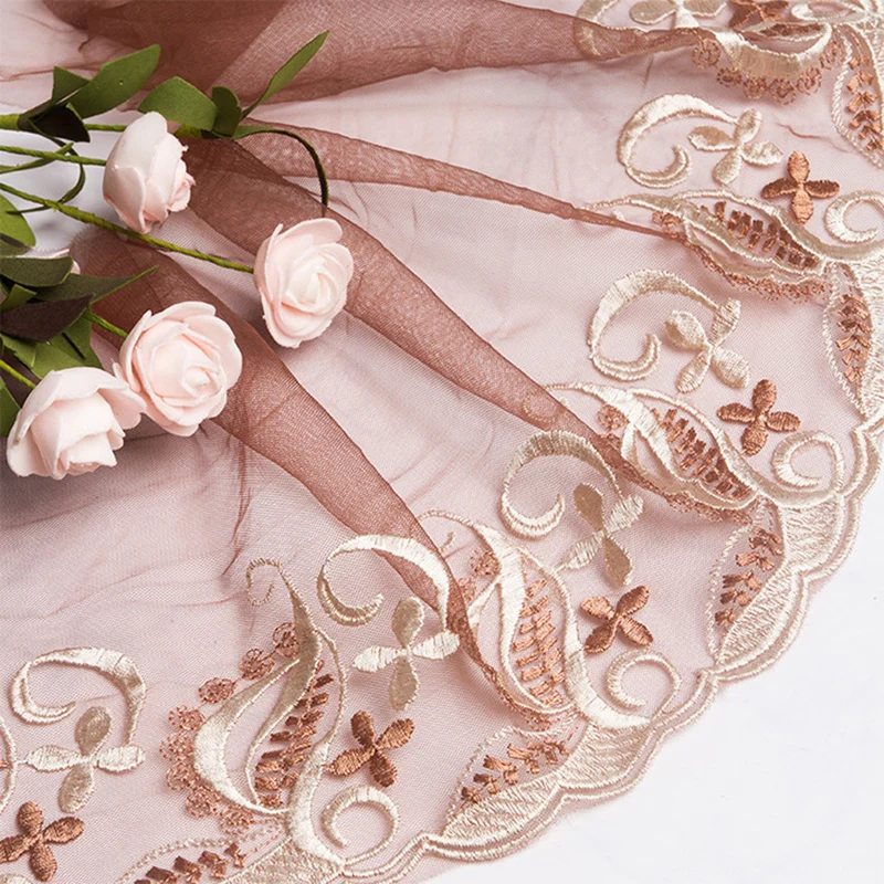 

Lace Embroidery Polyester Yarn DIY Handmade Women Eco-Friendly Mesh Embroidered 100% Polyester Clothing Manual Sewing Lace