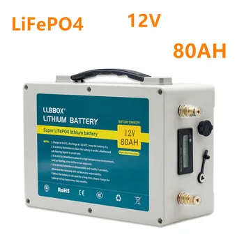 شراء12 فولت 80ah Lifepo4 بطارية 12 فولت Lifepo4 بطارية ليثيوم حزمة مع 10A شاحن ل العاكس ، المحرك الكهربائي ، عربة جولف