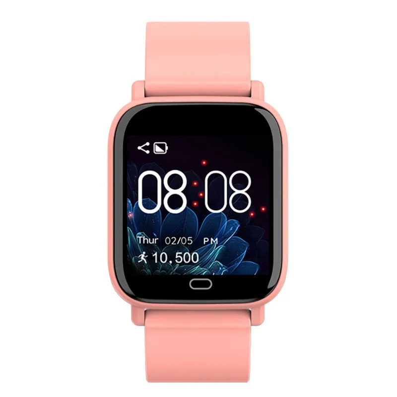 pink Смарт-браслет для Bluetooth 5,0, 1,3 дюймов TFT цветной экран Шагомер измеритель температуры кровяного давления монитор сна спортивный браслет - Цвет: pink