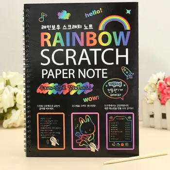 

Creative Diy Scratch Painting Notebook Magic Coloring Painting Rainbow Scratch Art Paper Children Handmade Painting Toys