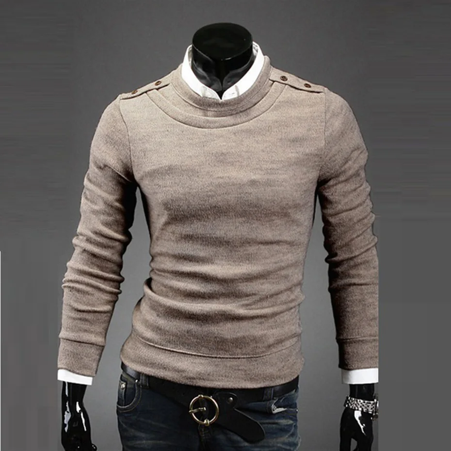 

ZOGAA 2019 New Solid Cotton Men Sweater Warm Long Sleeve Spring Winter Clothes for Male Fashion Slim Fit Casual Men's Sweater