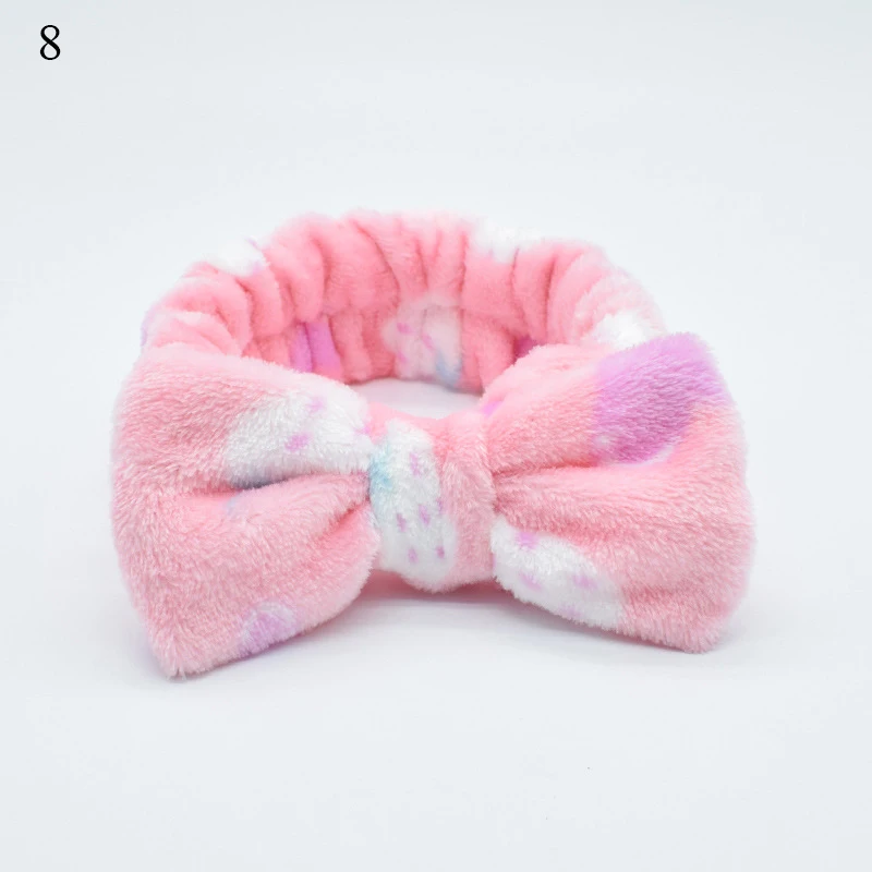 Winter Elastic Coral Fleece Hairband Bowknot Headband For Spa Bath Shower Makeup Face Wash Cosmetic Headband Hair Accessories star hair clips Hair Accessories