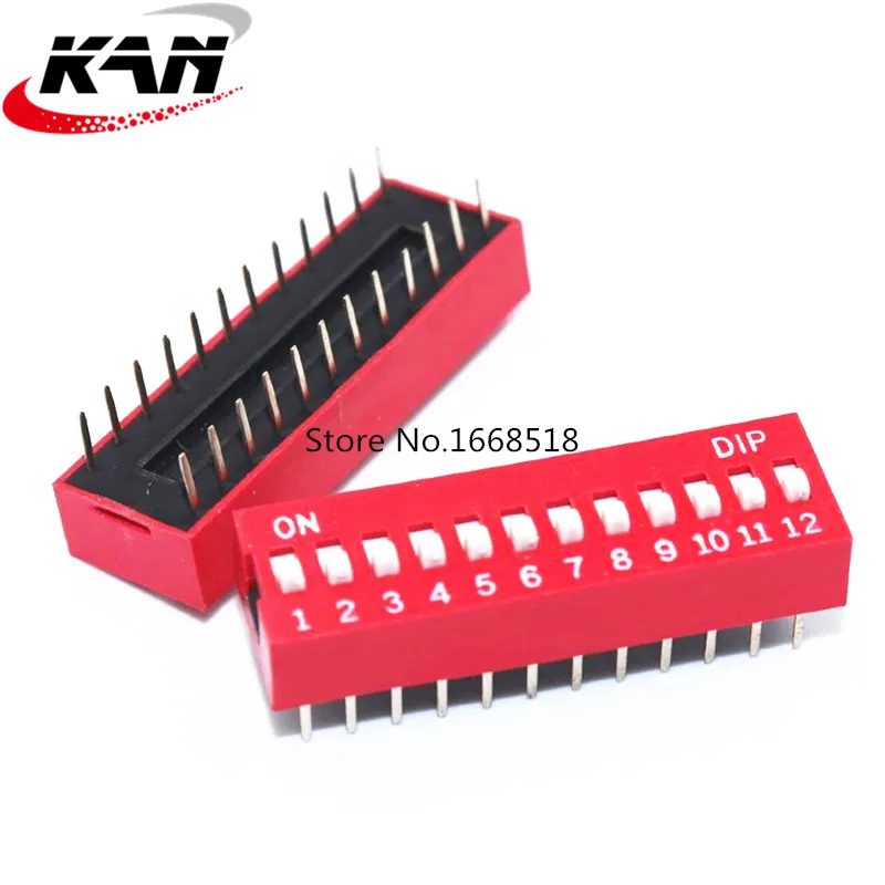 10PCS Slide Type Switch 1 2 3 4 5 6 7 8 9 10 12 Bit 2.54mm Position Way DIP Red Pitch Toggle Switch Red Snap Switch hjxrhal light switch wifi Wall Switches