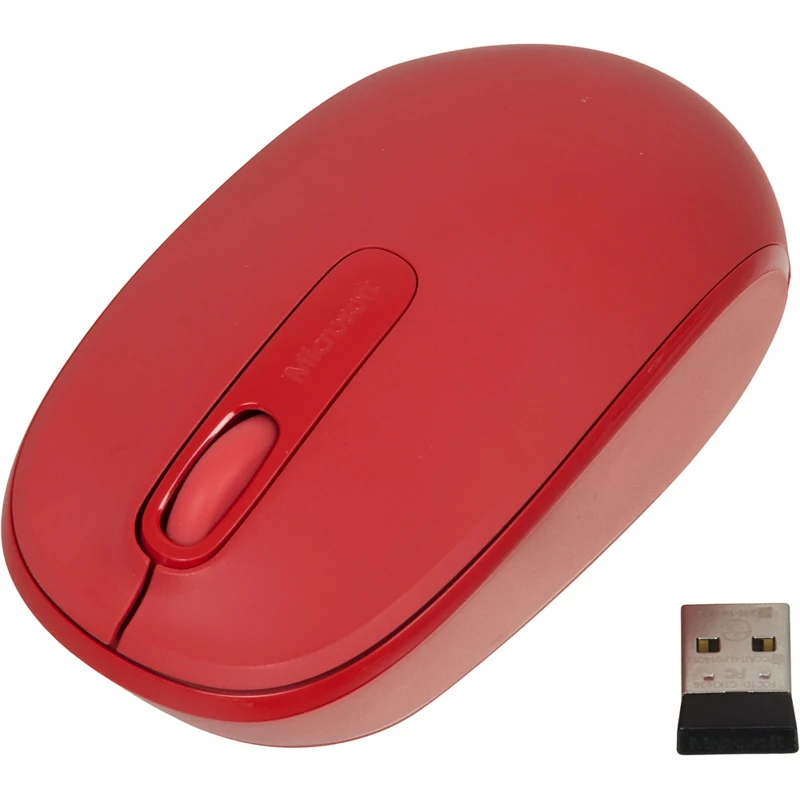 Мышь Microsoft Mobile Mouse 1850 красный оптическая(1000dpi) беспроводная USB для ноутбука(2but