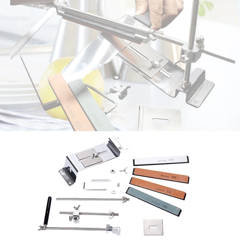 DIDIHOU новое обновление, точилка для ножей из стали, профессиональная точилка для кухонных ножей, точилка с фиксированным углом, с камнями - Цвет: Белый