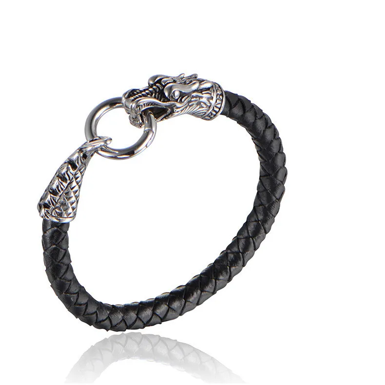 

AliExpress Platform Hot Sales New Style Leather Jewelry Men Cool Leather Bracelet Classic