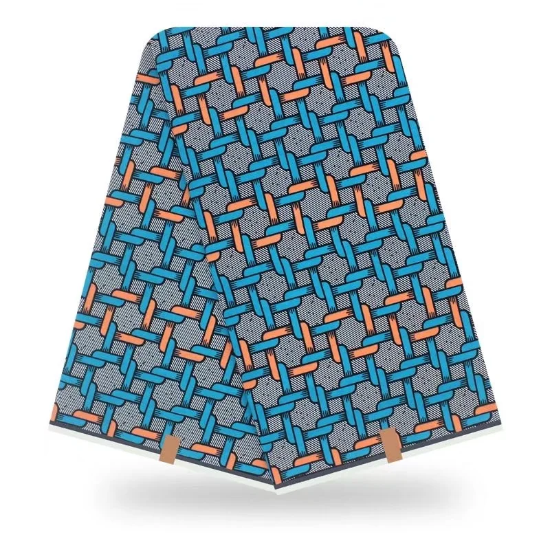 

African Wax Prints Fabric 6Yards Cotton100% Veritable Dutch Wax Block Fabrics New Design Soft High Quality For Women Dress V-L11