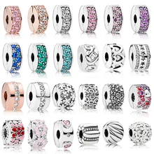 925 пробы серебряные пробки подвески вихревой зажим бусины полированный Пернатый зажим подходит Pandora шарм браслеты Рождественский подарок