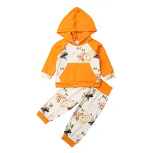 Комплект для новорожденных; осенняя одежда для маленьких мальчиков и девочек; толстовки+ штаны; комплект одежды из 2 предметов; Топы с капюшоном; одежда для маленьких девочек