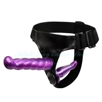 Double Penis Dildo Ended Strapon Ultra Elastic Harness Belt Strap On Dildo Adult Sex Toys for Woman Lesbian Couples Sex Products 2