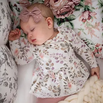 

Newborn Baby Girls 1T-5T Long-Sleeved Floral Tops + Pants Winter Outfits Clothes