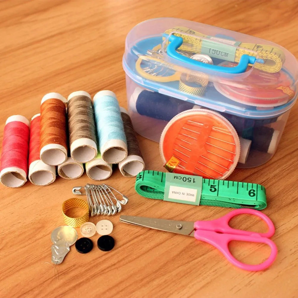 DIY Швейные коробка Многофункциональный путешествия швейный набор игл устройство вдевания нитки лента Ножницы сумка для хранения швейный набор