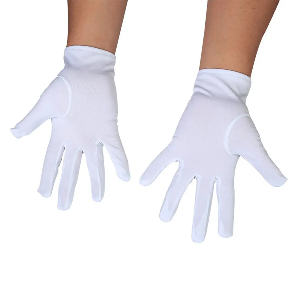 

High-Grade Three-Strand White Gloves Celebration Ceremony Jewellery Performance Show Dance Gloves Three Ribs 1 Pair