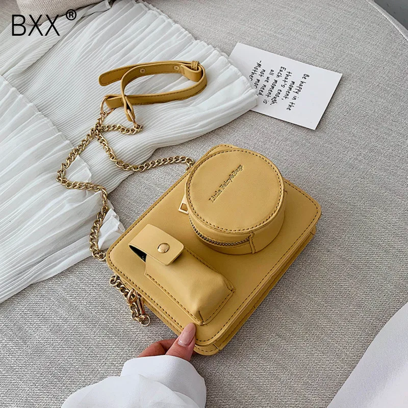 

[BXX] Women's Single Shoulder Crossbody Bag All-match Flap Chain Package 2019 Chic Brand Designer Fashion PU Leather Bag HG685