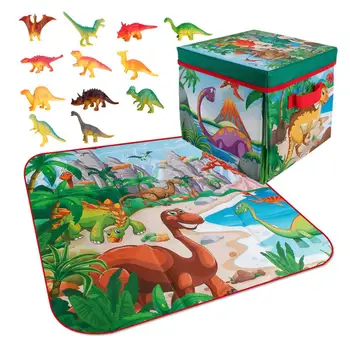 

Kids Play Pad Mat With Dinosaur Toy Foldable Game Pad Storage Box Kids Play Set Educational Gift Toy For Kids Outdoor Activities