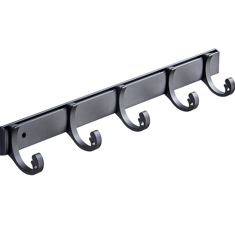 

3/4/5/6 Hooks Punch-free Door Coat Hanger Row Hook for Toilet Washcloth Bathroom Hat