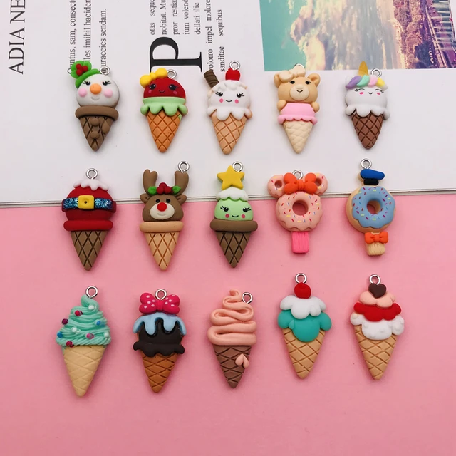 Cute Kawaii Ice Cream Charm, Kawaii Food Charms, Miniature Dessert