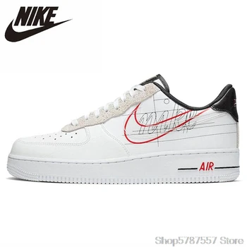 

New Nike Air Force 1 Script Swoosh Women White Skateboarding Shoes Original Light-Weight Outdoor Sports Sneakers