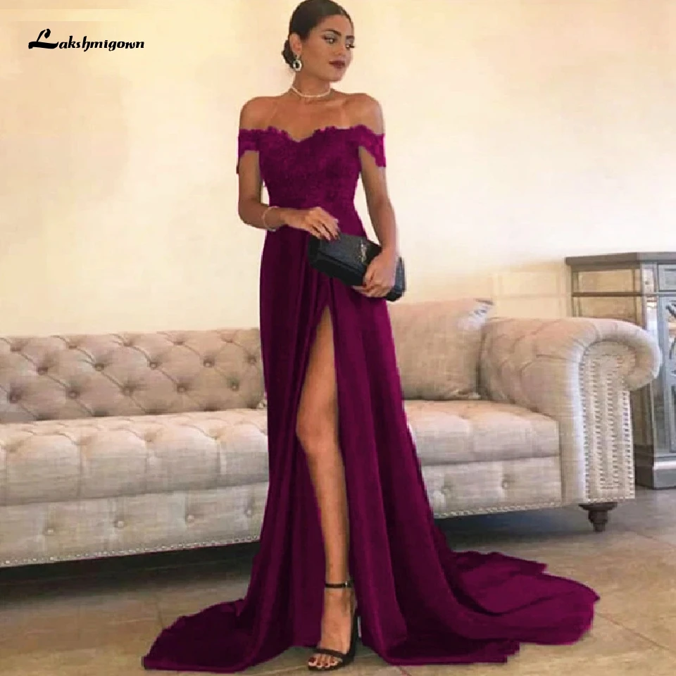 sexy purple prom dress